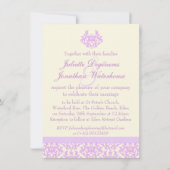 Hochzeitsfeier mit feinem Lila und creme Einladung (Rückseite)