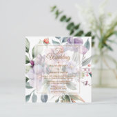 Hochzeitsfeier mit floralen Akzenten Einladung (Stehend Vorderseite)