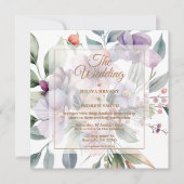 Hochzeitsfeier mit floralen Akzenten Einladung (Vorderseite)