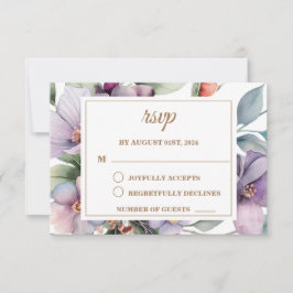 Hochzeitsfeier mit floralen Farben RSVP Karte