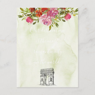 Hochzeitsfeier mit floralen Watercolor Begleitkarte