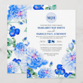 Hochzeitsfeier mit floraler Vintager Eleganter Gar Einladung (Vorne/Hinten)