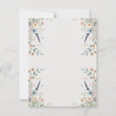 Hochzeitsfeier mit floraler Wildblume im Wasser UA Einladung (Rückseite)