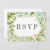 Hochzeitsfeier mit floraler Wildblüte Einladungspostkarte (Vorne/Hinten)