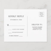 Hochzeitsfeier mit floraler Wildblüte Einladungspostkarte (Rückseite)