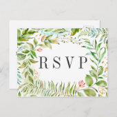 Hochzeitsfeier mit floraler Wildblüte Einladungspostkarte (Vorne/Hinten)