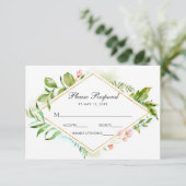 Hochzeitsfeier mit floraler Wildblüte RSVP Karte (Stehend Vorderseite)