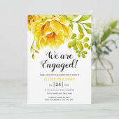 Hochzeitsfeier mit gelbem Aquarell Einladung (Stehend Vorderseite)