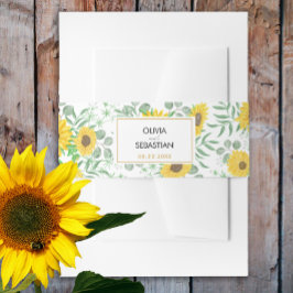 Hochzeitsfeier mit gelben Sonnenblumen Einladungsbanderole