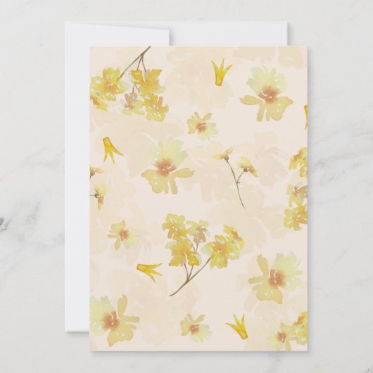 Hochzeitsfeier mit gelben und weißen Sonnenblumen Einladung (Rückseite)