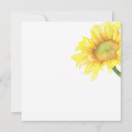 Hochzeitsfeier mit gelber Wasserfarbe Einladung (Rückseite)