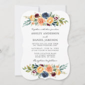 Hochzeitsfeier mit gemischten Blumen Einladung (Vorderseite)