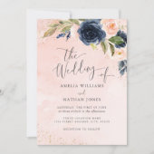 Hochzeitsfeier mit glattem Meerwasser Einladung (Vorderseite)