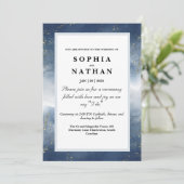 Hochzeitsfeier mit Gold Einladung (Stehend Vorderseite)