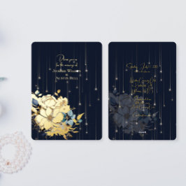 Hochzeitsfeier mit Gold Foil Floral und Lights Nav Folieneinladung
