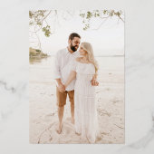 Hochzeitsfeier mit Gold Foil Wildblume Garden Folieneinladung (Rückseite)