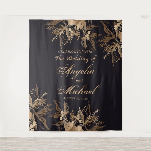 Hochzeitsfeier mit Gold Imitate Wandteppich (Vorderseite)