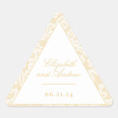Hochzeitsfeier mit Gold Lace Dreieckiger Aufkleber (Vorderseite)