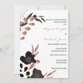 Hochzeitsfeier mit goldener Rose Einladung (Vorderseite)