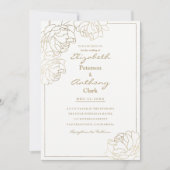 Hochzeitsfeier mit goldfarbenen Imitaten Einladung (Vorderseite)