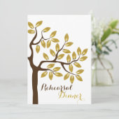 Hochzeitsfeier mit Goldfolie für moderne Probe Einladung (Stehend Vorderseite)