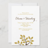 Hochzeitsfeier mit Goldfolie für moderne Probe Einladung (Rückseite)