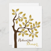 Hochzeitsfeier mit Goldfolie für moderne Probe Einladung (Vorne/Hinten)