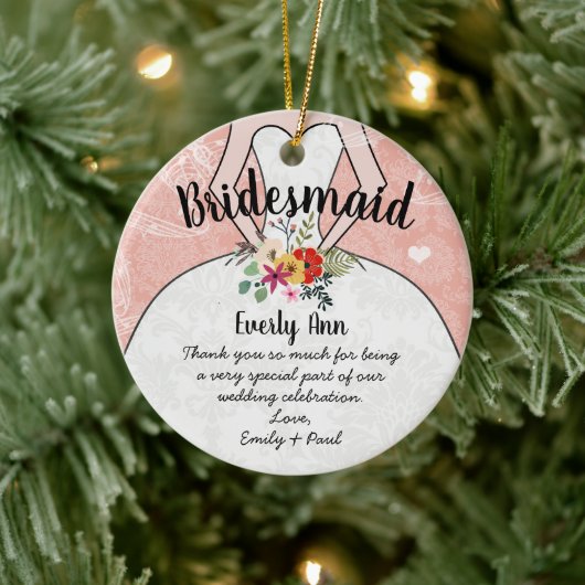 Hochzeitsfeier mit Gown Bridesmaid - Sie wählen Fa Keramik Ornament (Baum)