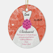 Hochzeitsfeier mit Gown Bridesmaid - Sie wählen Fa Keramik Ornament (Links)