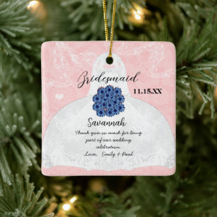 Hochzeitsfeier mit Gown Bridesmaid - Sie wählen Fa Keramikornament