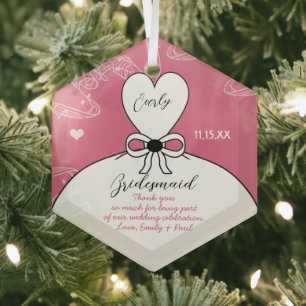 Hochzeitsfeier mit Gown Bridesmaid - Sie wählen Fa Ornament Aus Glas