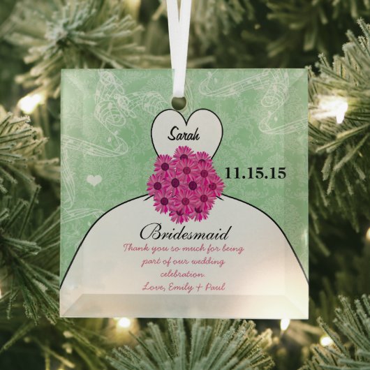 Hochzeitsfeier mit Gown Bridesmaid - Sie wählen Fa Ornament Aus Glas (Insitu)