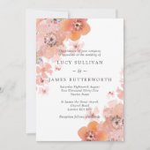 Hochzeitsfeier mit grauer Flora und Aquarellfarben Einladung (Vorderseite)