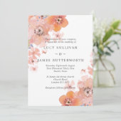 Hochzeitsfeier mit grauer Flora und Aquarellfarben Einladung (Stehend Vorderseite)