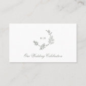 Hochzeitsfeier mit grünem Blumenkreide Platzkarte (Rückseite)