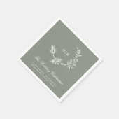 Hochzeitsfeier mit grünem Blumenkreide Serviette (Ecke)