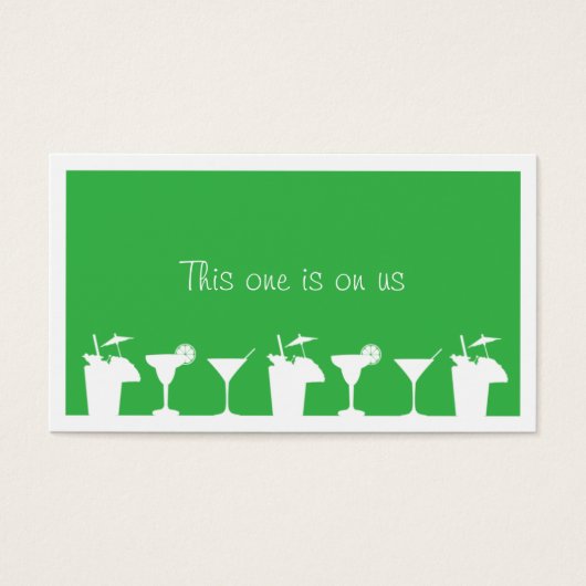 Hochzeitsfeier mit grünem Cocktail - Sondergetränk (Vorderseite)