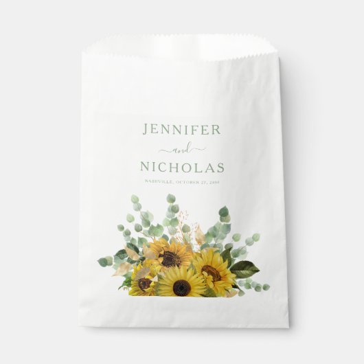 Hochzeitsfeier mit grüner Blüte Geschenktütchen (Vorderseite)