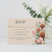 Hochzeitsfeier mit grüner Blüte RSVP Karte (Stehend Vorderseite)