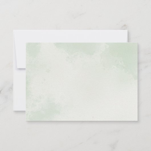 Hochzeitsfeier mit grüner Blüte RSVP Karte (Rückseite)