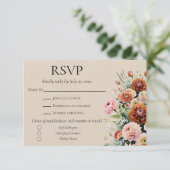 Hochzeitsfeier mit grüner Blüte RSVP Karte (Stehend Vorderseite)