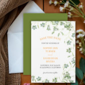 Hochzeitsfeier mit grüner Blüte Save The Date