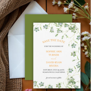 Hochzeitsfeier mit grüner Blüte Save The Date