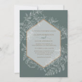 Hochzeitsfeier mit grüner Geometrie Einladung (Vorderseite)