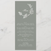 Hochzeitsfeier mit grüner klassischer Kreide Menükarte (Vorderseite)