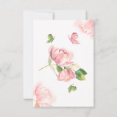 Hochzeitsfeier mit heißen rosa Blume Dankeskarte (Rückseite)