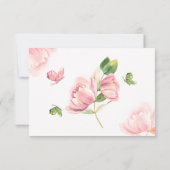 Hochzeitsfeier mit heißen rosa Blume Dankeskarte (Rückseite)