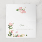 Hochzeitsfeier mit heißen rosa Blume Platzkarte (Außenseite Aufgefaltet)