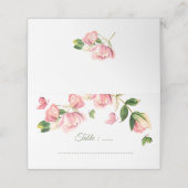 Hochzeitsfeier mit heißen rosa Blume Platzkarte (Außenseite Aufgefaltet)