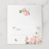 Hochzeitsfeier mit heißen rosa Blume Platzkarte (Außenseite Aufgefaltet)